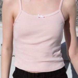 Baby Pink Brandy Melville Striped Belle Tank Top